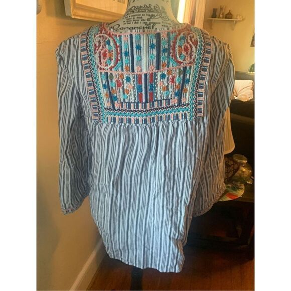 Women's J. Jill Linen Embroidered Boho Cardigan - Picture 9 of 12